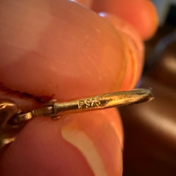 Vintage gold over Sterling Silver 925 Simulated Ruby & CZ Drop Earrings - Picture 6 of 8